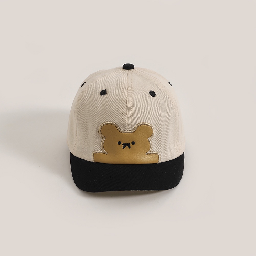 Mũ Lưỡi Trai Che Nắng Bằng Da Thiết Kế Hình Gấu Đáng Yêu Dành Cho Bé