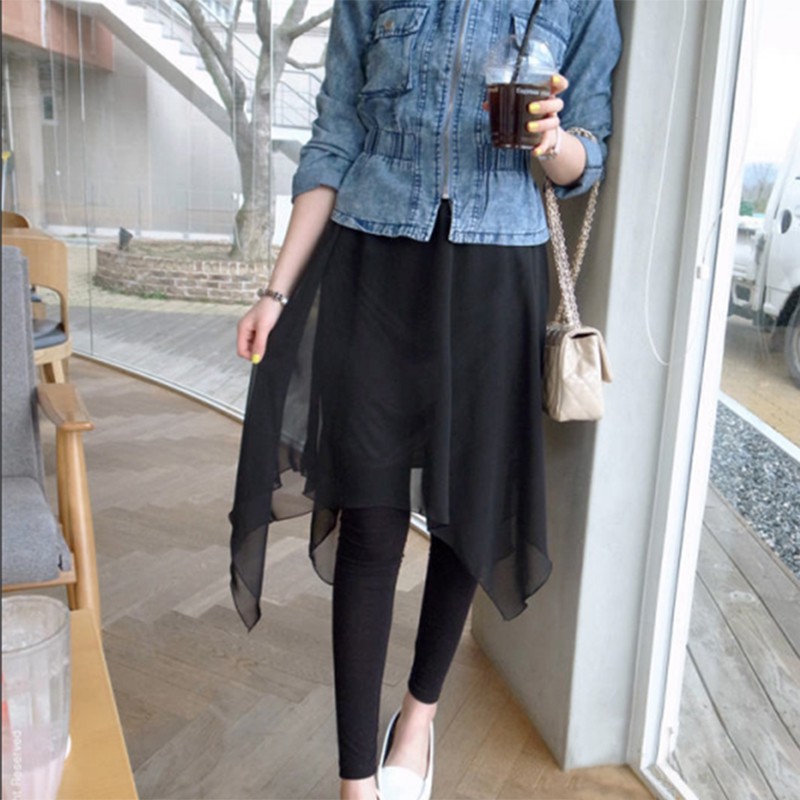 Chân Váy Quần Legging Vải Chiffon Mỏng Plus Size S-5XL