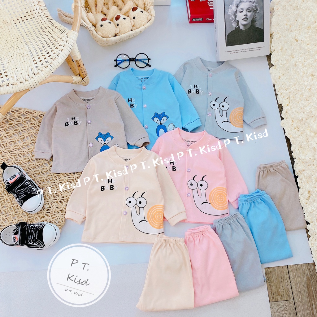 Combo 2 Bộ Quần Áo Nỉ Cotton Giữ Ấm Cho Bé Từ 3-8kg