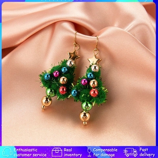 Christmas ornaments creative Christmas tree earrings simple snowman bell earrings female