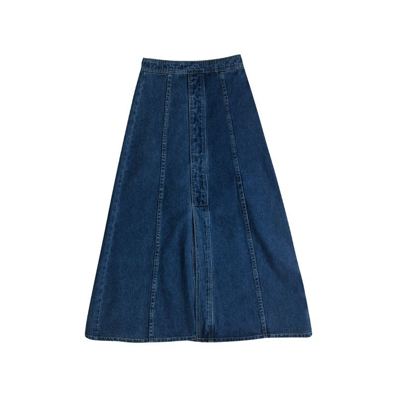 IMAODOU Long Jean Skirt Retro Style Autumn Winter 2023loose High Waist A-Line Skirt