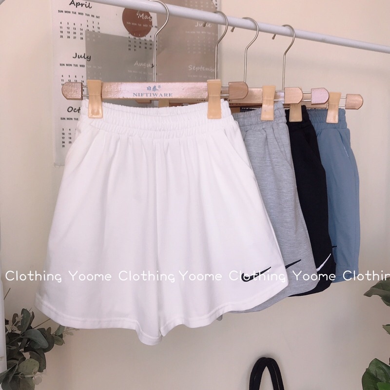 Quần short da cá thêu logo N-I-K-E chất mát k nhăn Yoomeclothing ( ảnh thật )