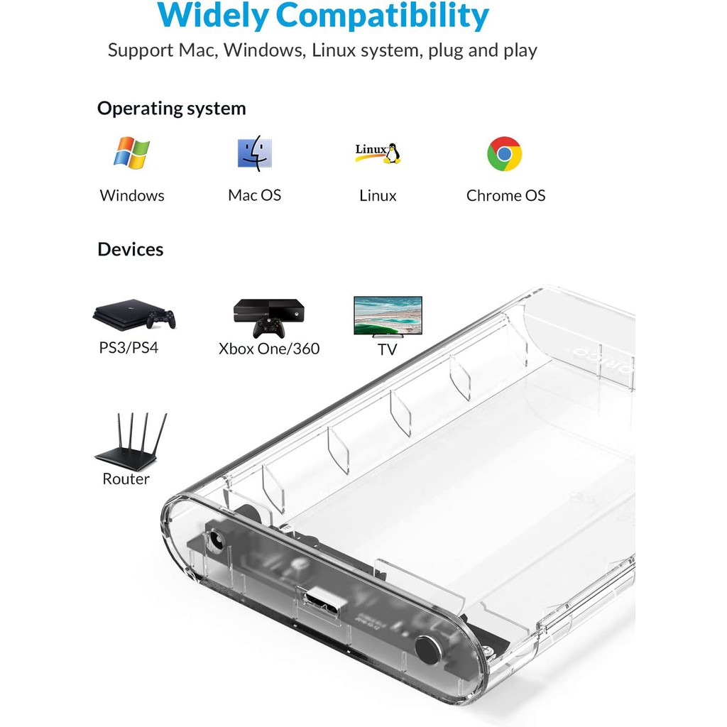 Vỏ Ổ Cứng Orico 3139u3 Hdd 3.5 Usb3.0 Sang Sata3.0 Tương Thích Với Hdd 2.5 3.5 Hỗ Trợ Uasp 10tb Chất Lượng Cao | BigBuy360 - bigbuy360.vn