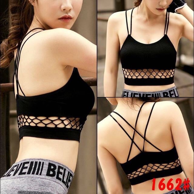 (A1662) áo Bralette thể thao viền lưới