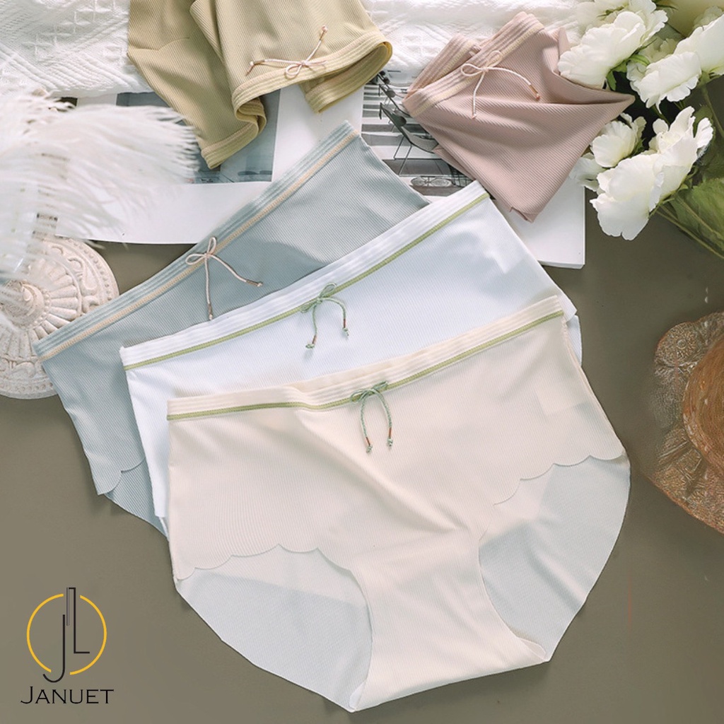 Quần Lót Nữ Cotton Gân Không Lộ Viền Phong Cách Tiểu Thư Siêu Thoáng Mát CHJA04