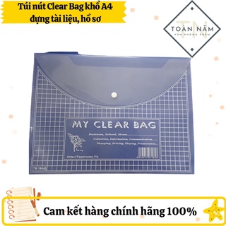 Túi nút clear bag khổ a4, khổ f đựng tài liệu, hồ sơ - 1 cái