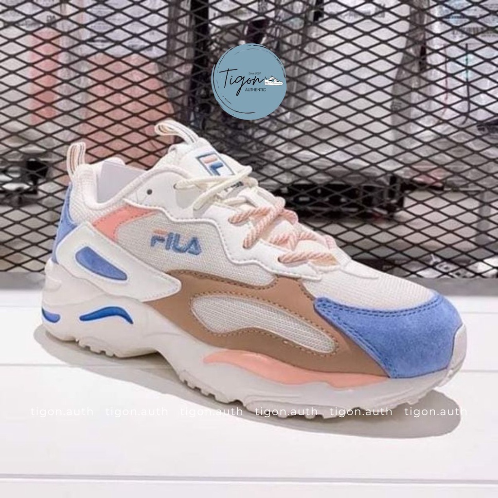Giày Sneaker Nữ Fila Chính Hãng - Giày Thể Thao Nữ Fila Ray Tracer White Blue Pink  Tigon.auth