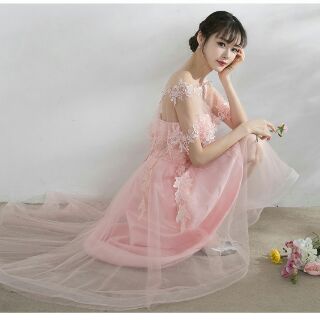 Đầm Xòe Dự Tiệc Bẹt Vai Đuôi Tôm