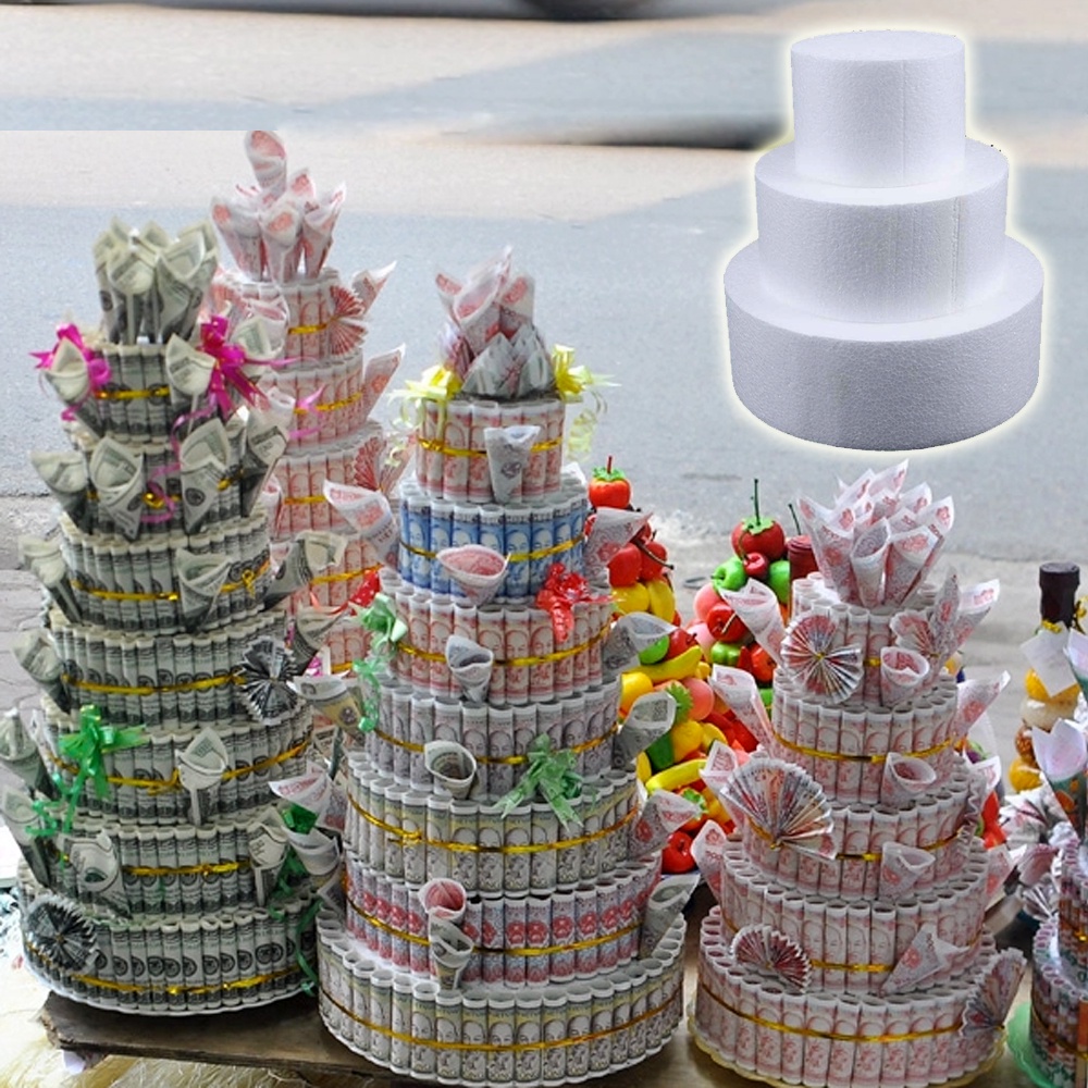 Khuân Xốp Cao 6.5cm Màu Trắng Dùng Làm Tháp Tiền Tài Lộc Cắm Hoa Trang Trí Phòng Tiệc Tráp Ăn Hỏi Làm Bánh Kem Sugarcraf
