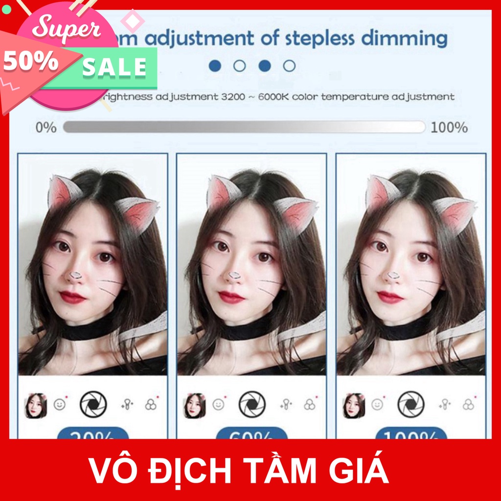 (Sale) Đèn Livestream Gấp Gọn, Đèn Led, Đèn Chỉnh 3 Màu,Có Gương Trang Điểm. Livestream, Tiktok, Bigo, FB P TGPK8999