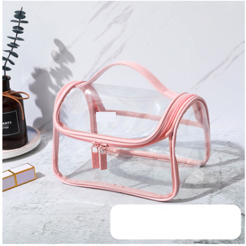 Túi Đựng Mỹ Phẩm Trong Suốt Chống Thấm Nước Chia Ngăn Khô Ướt Tiện Dụng