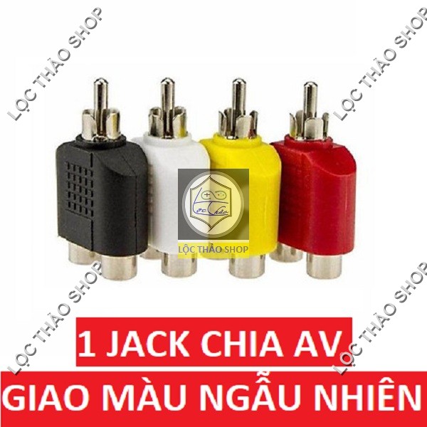 01 Đầu chia AV hoa sen (RCA) 1 ra 2 (1 đầu đực ra 2 đầu cái)