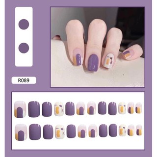 [KÈM KEO + DŨA MÓNG] SET BỘ 24 MÓNG TAY GIẢ HỌA TIẾT R089