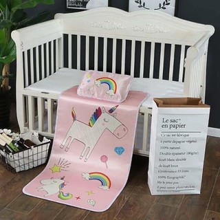 SET CHIẾU LỤA KÈM GỐI MÁT MỊN cho TRẺ SƠ SINH VÀ BÉ