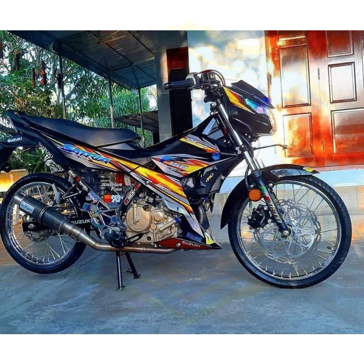 ( Quí khách vui lòng mang ra tiệm cho thợ dán ) Tem satria fi đen