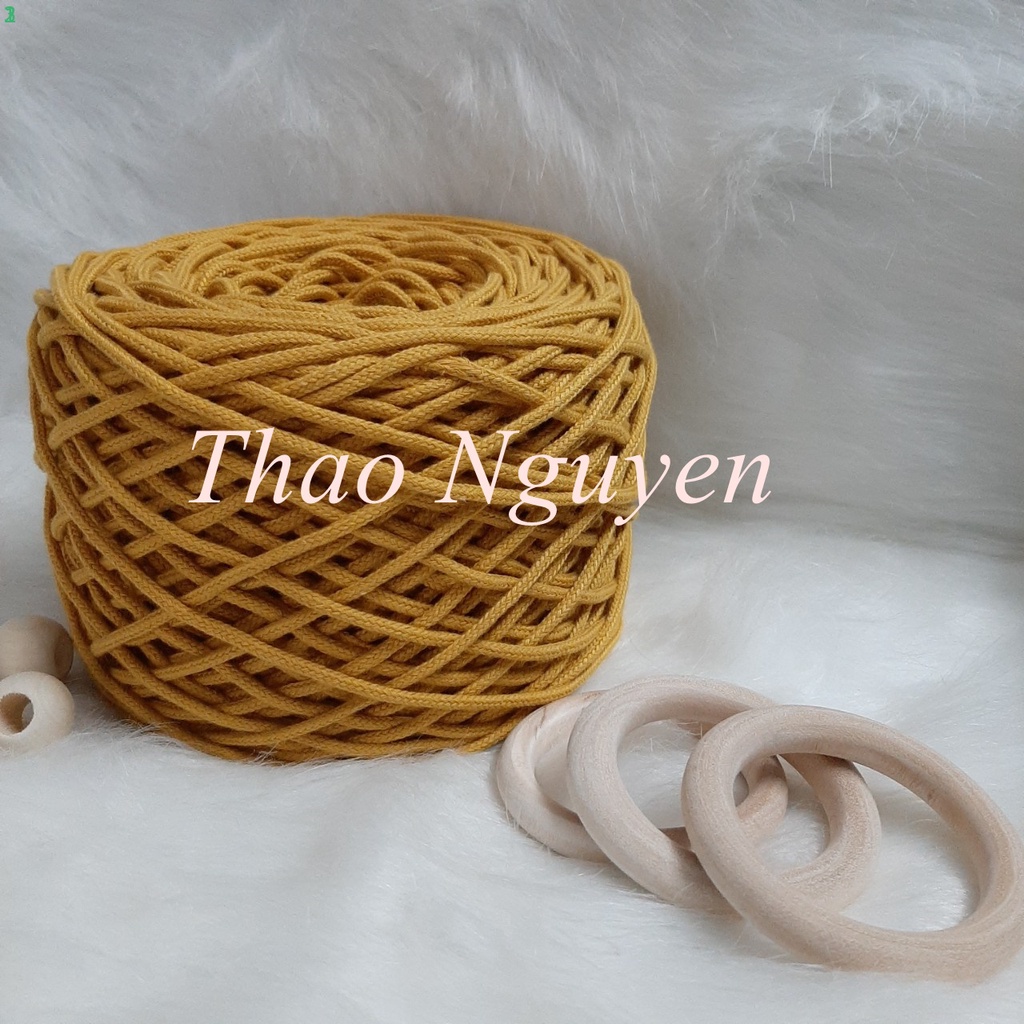 Dây dệt đan macrame, túi ví handmade. MÀU VÀNG TƯƠI- 3mm