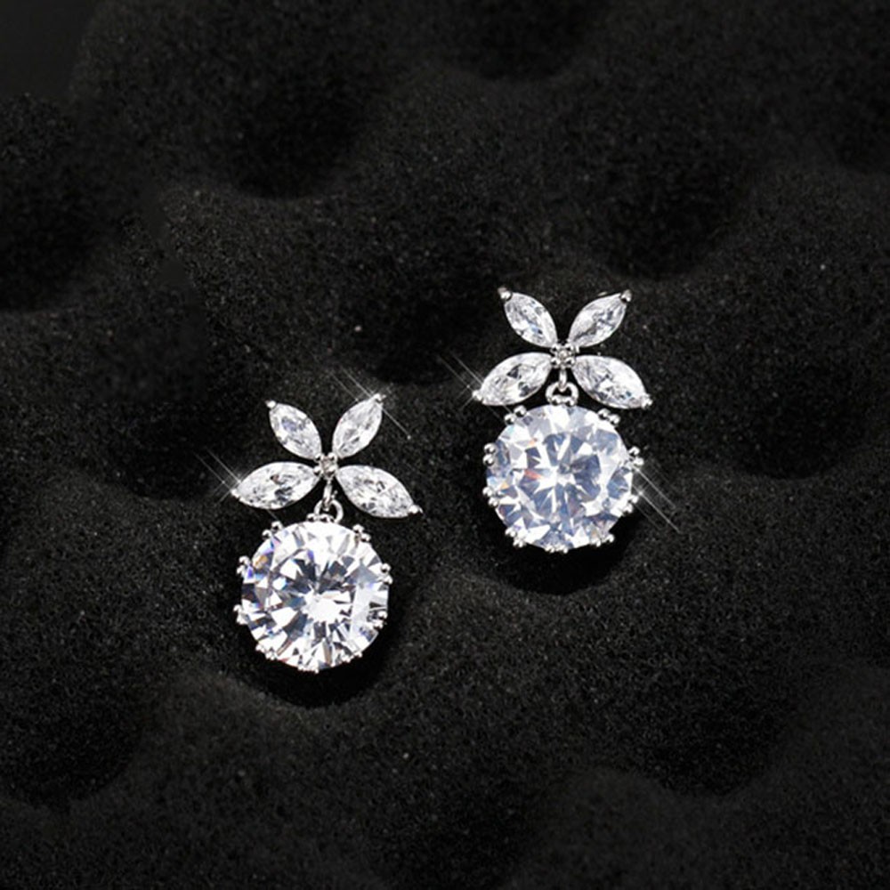 Khuyên tai dáng dài đính đá S925 thời trang dành cho nữ