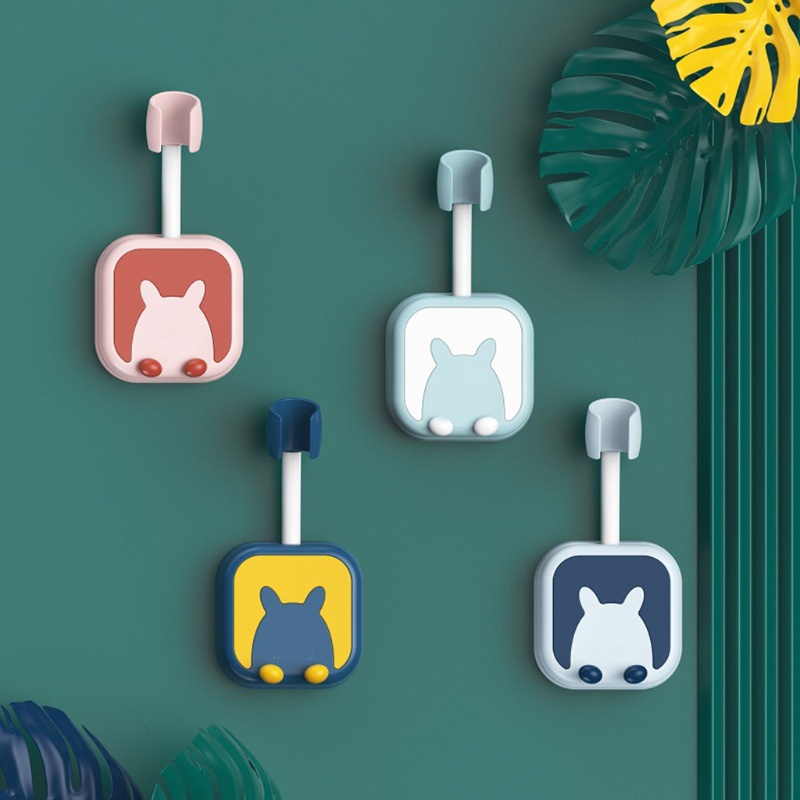 Giá Đỡ Vòi Hoa Sen Tự Dính Thiết Kế Dễ Thương Kèm Móc Ẩn Tiện Dụng