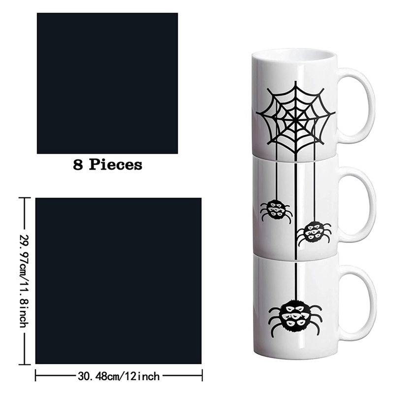 Set 8 Tấm Giấy In Mực Không Thể Thay Đổi Cho Cốc Cricut Cup Press 12X12 Inch