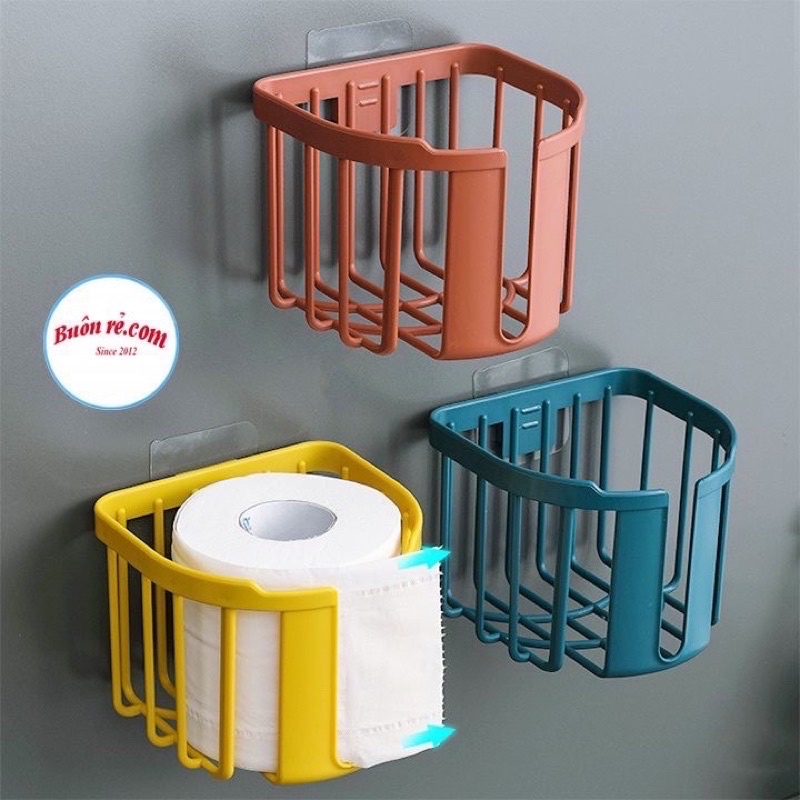 Giỏ đựng giấy vệ sinh dán tường tiện ích Việt Nhật, Khay kệ đựng đồ đa năng nhà tắm, nhà bếp