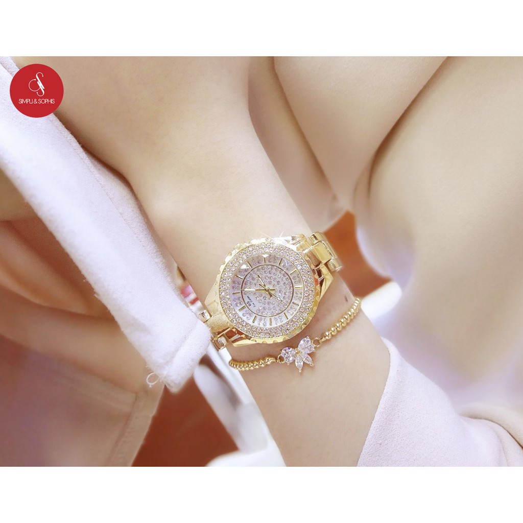Đồng hồ nữ Bee Sister 0280 cao cấp 32mm (Vàng) + Tặng hộp đựng đồng hồ thời trang
