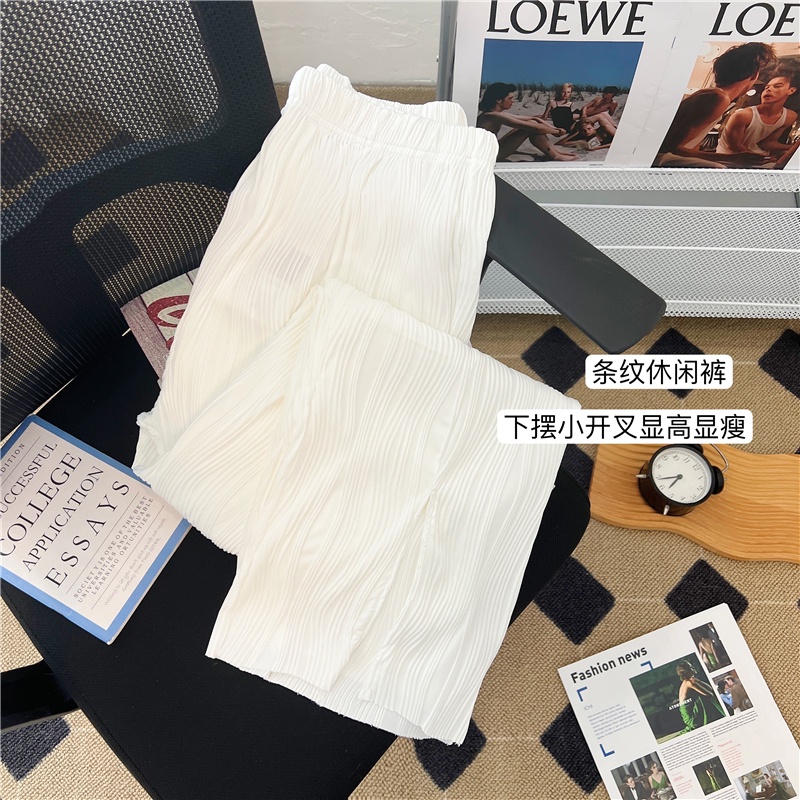 Quần dài SUXI ống rộng lưng cao đơn giản thời trang mùa hè xinh xắn cho nữ