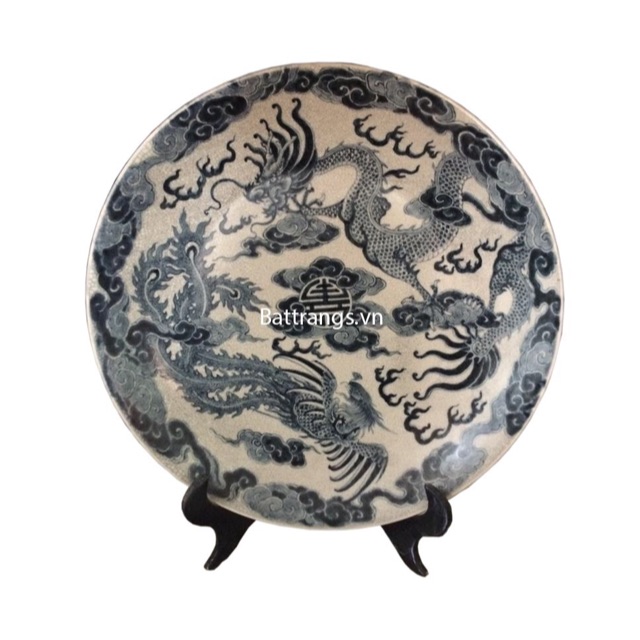 Đĩa sứ vẽ Rồng Phượng