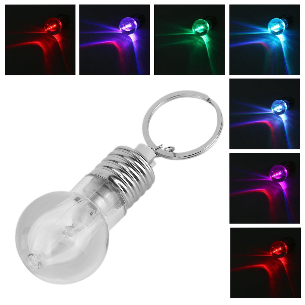 LED Flashlight Light colorful Mini Bulb Lamp Key Chain Ring Keychain Clear Lamp Torch Keyring