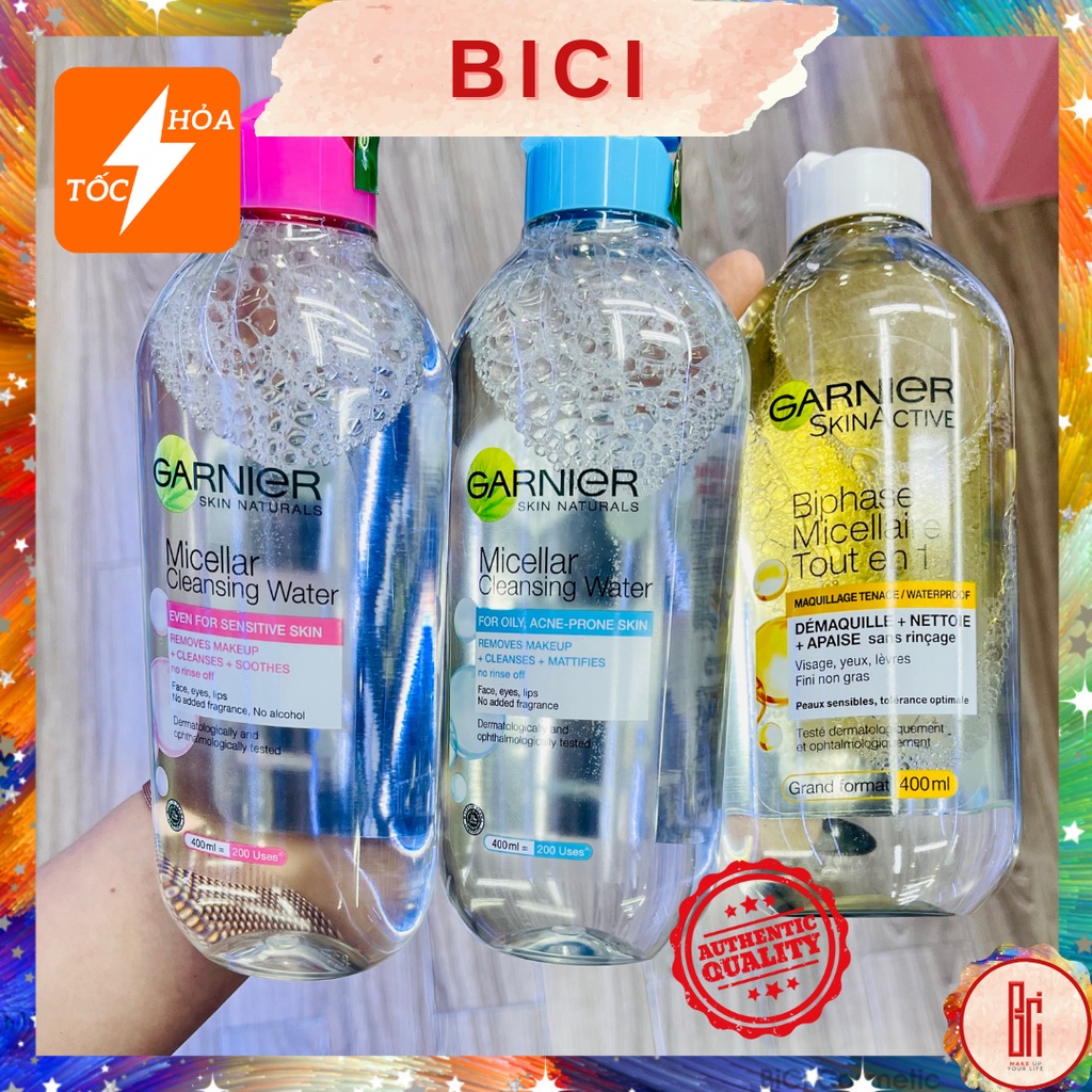 Nước Tẩy trang Lành Tính GARNIER Micellar Cleansing Water - 400ml