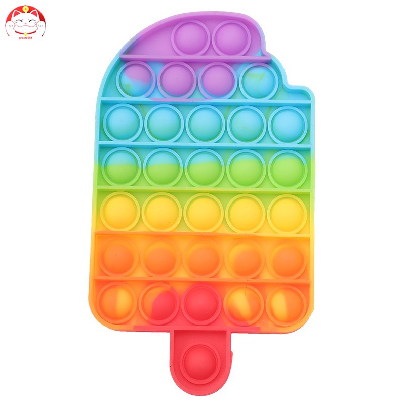 Giao hàng nhanh】 Hình tròn Màu sắc cầu vồng Thần tài Pop It To giảm căng thẳng Pop It Đồ chơi Tik Tok Fidget Pop It giá rẻ Hình tròn Foxmind Giảm căng thẳng cho trẻ em / Rainbow Unicorn / Push bubble / Push Pop / Fidget For Kids /1pc Sensory Reliever Toy