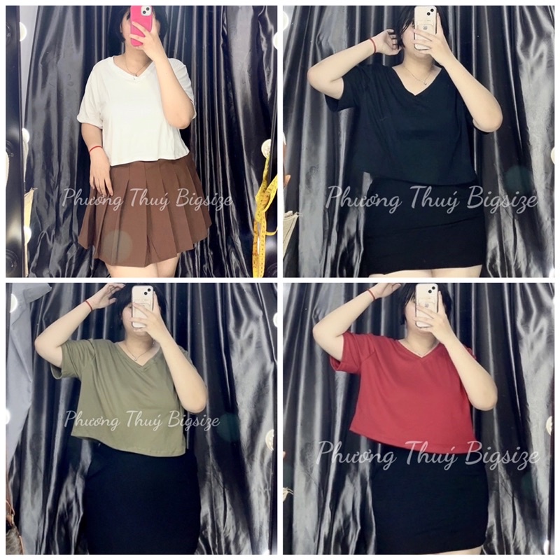 Áo cổ tim form croptop nữ bigsize (Ảnh mẫu chụp tại shop)