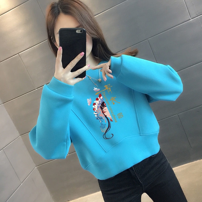 Áo sweater Cổ Tròn Tay Dài Dáng Rộng In Họa Tiết Thời Trang Thu Đông 2022 Cho Nữ