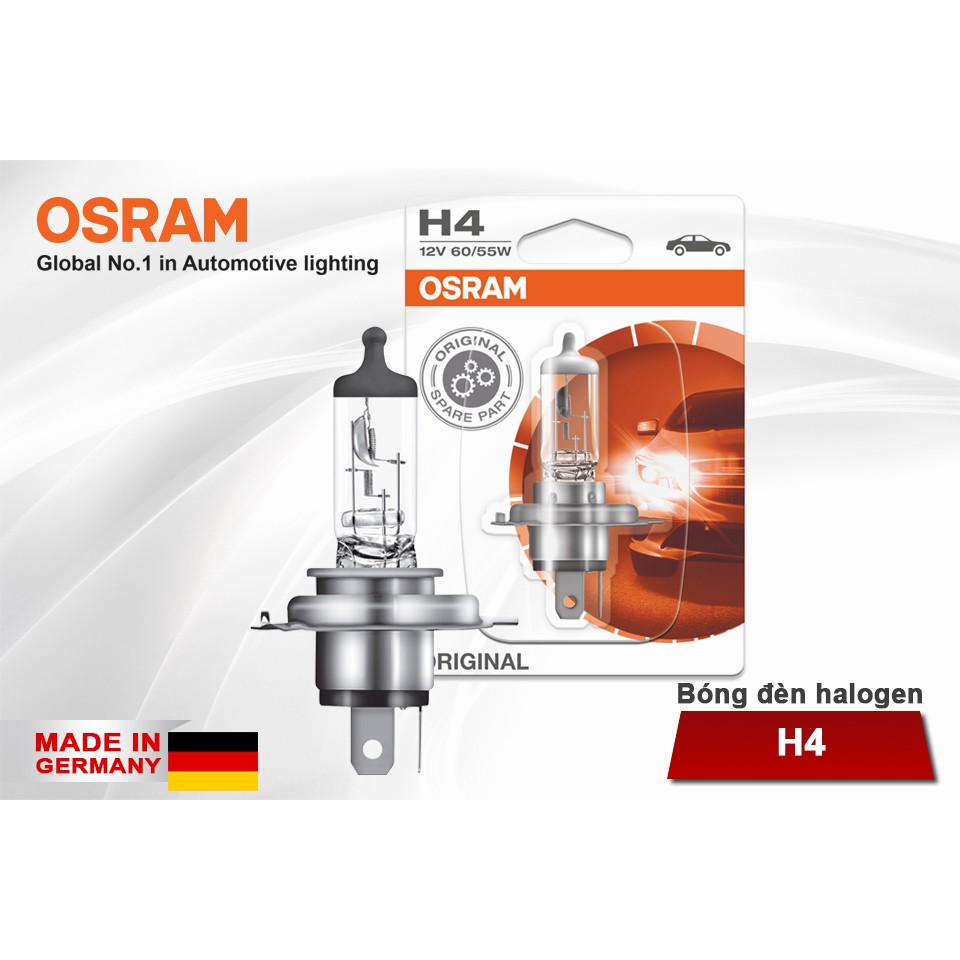 Bóng Đèn Halogen OSRAM Original H4 12V 60/55W Nhập Khẩu Chính Hãng