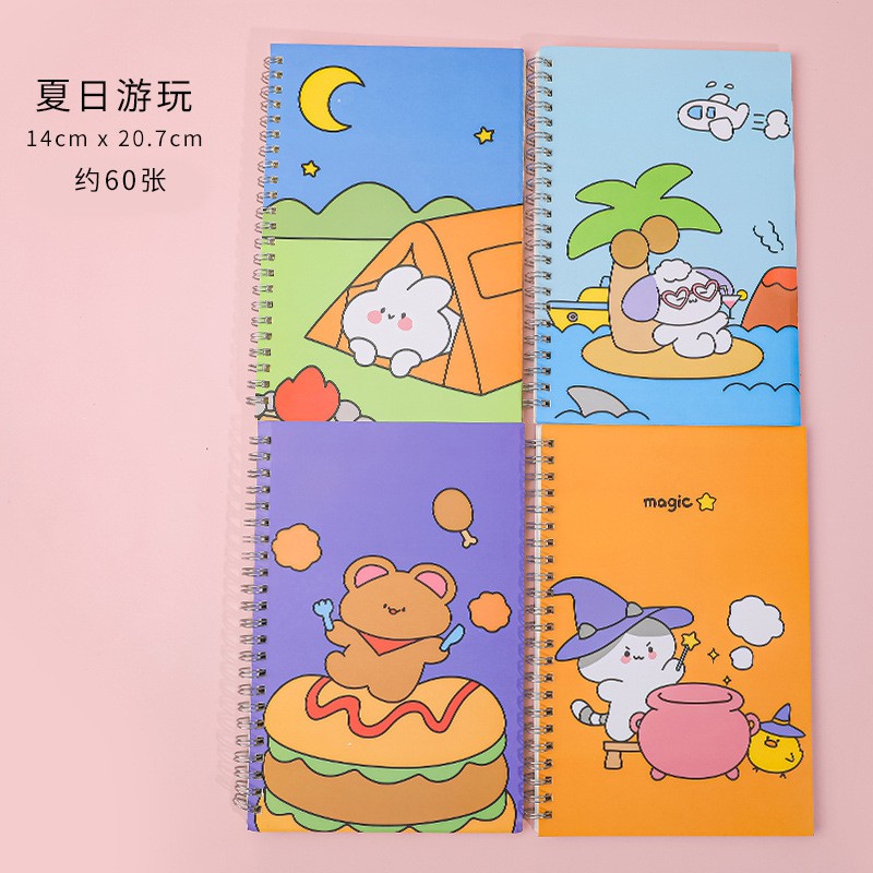 Sổ còng A5 học sinh sổ tay ghi chép dày 120 trang cuốn sổ nhật ký vintage nhỏ dễ thương hoạt hình