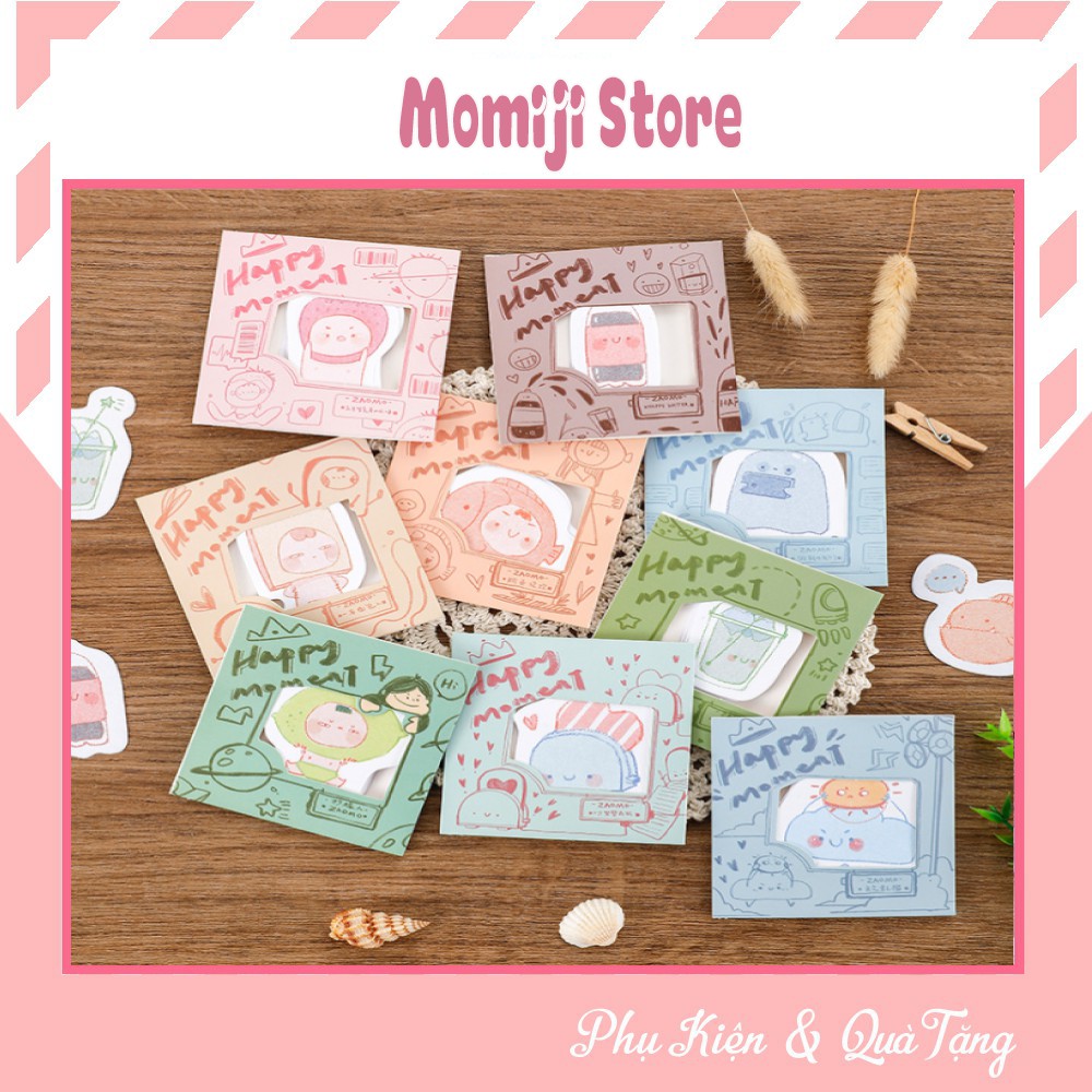 Bộ sticker HAPPY MOMCAT trang trí phong cách Nhật Bản dễ thương