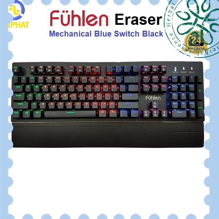 Bàn phím cơ Fuhlen Eraser Mechanical Blue Switch Black (Full size 104 phím, vỏ kim loạ