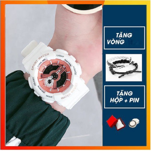 Đồng hồ nữ nam sport watch điện tử thể thao thời trang tặng kèm phụ kiện như hình