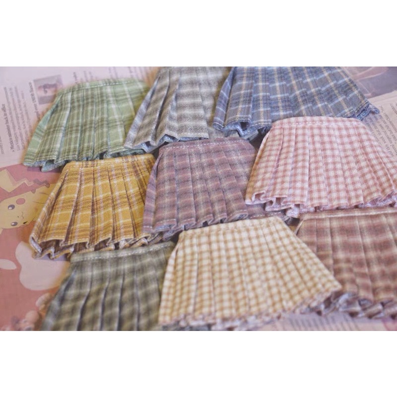 Chân váy xếp ly cho búp bê ob11 1/8 1/6 xinyi