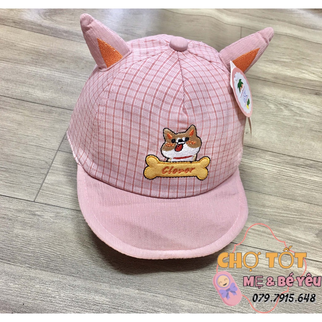 Mũ, Nón Lưỡi Trai Vải Mềm Cho Bé 6-18 Tháng (hình tai thú ngộ nghĩnh)