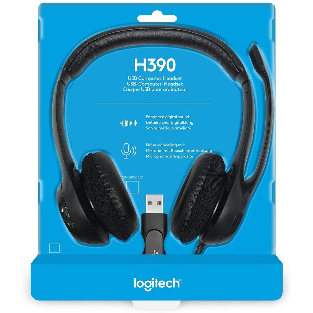 Tai Nghe Có Dây Chụp Tai Hỗ Trợ Micro Đàm Thoại - tai nghe Logitech H390 (Hàng Chính Hãng)
