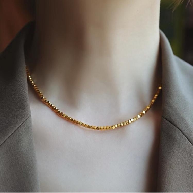 Dây Chuyền Hạt Thép Titan Hai Lớp Phong Cách Mới