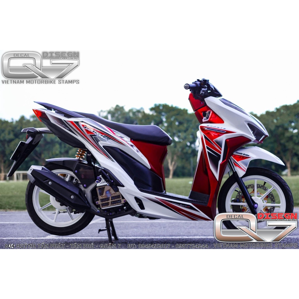 Tem rời vario - trắng đỏ - decalq7