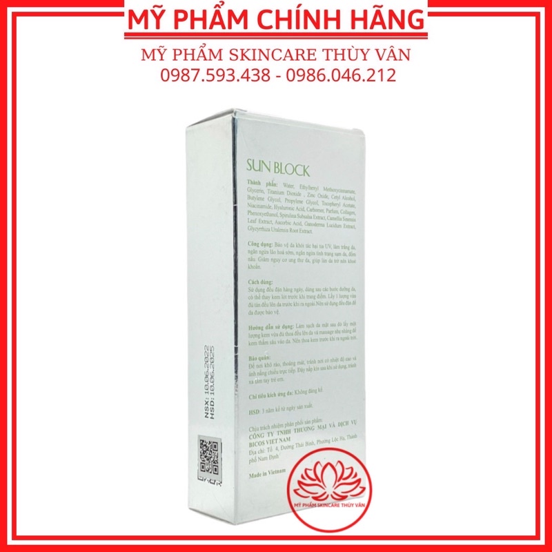 Kem Chống Nắng Trắng Da Ngăn Ngừa Lão Hoá Chính Hãng BICOS 50ml