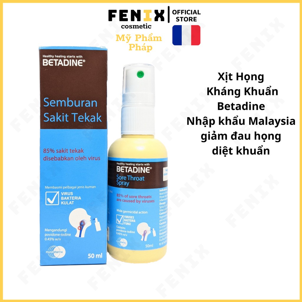 Xịt miệng và họng Betadine spray 50ml