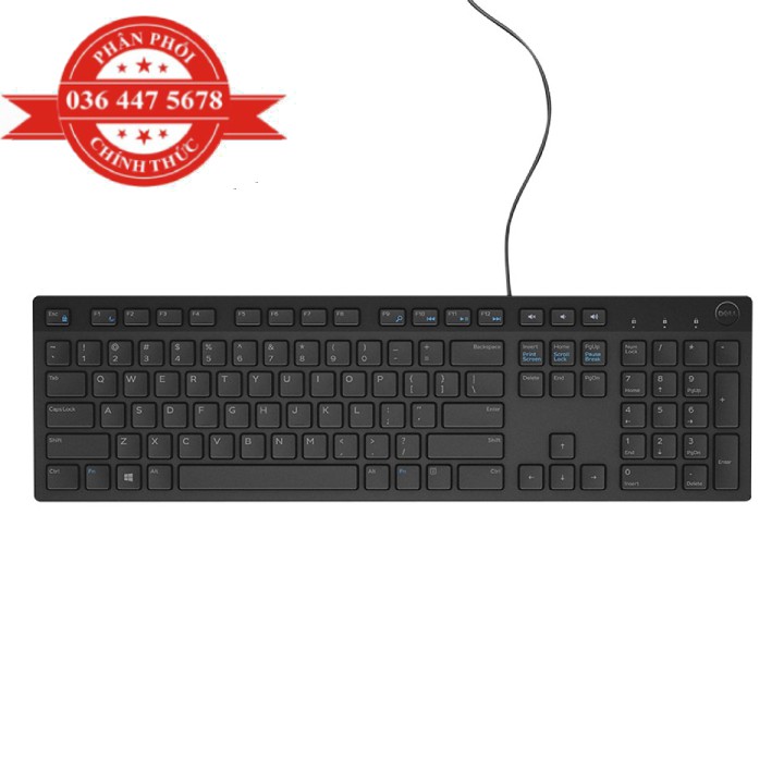 Bàn Phím Có Dây Dell KB216 - Đen - Hàng Chính Hãng