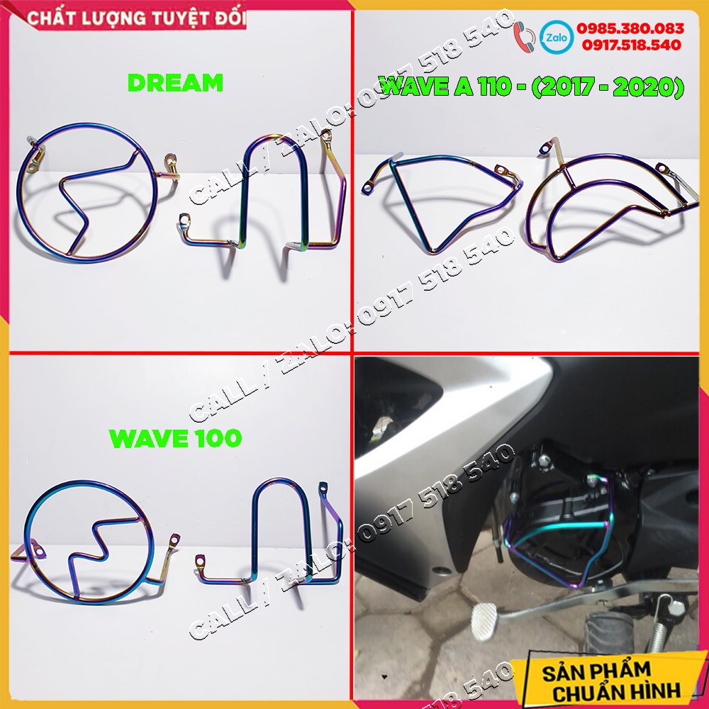Bộ bảo vệ lốc máy Wave A 110, WAVE S 110, WAVE 100, DREAM xi titan 7 màu