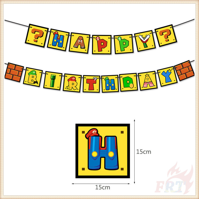 ♦ Trang Trí Tiệc - Banner ♦ Dây Treo Trang Trí Sinh Nhật In Chữ &quot;W Mario&quot;