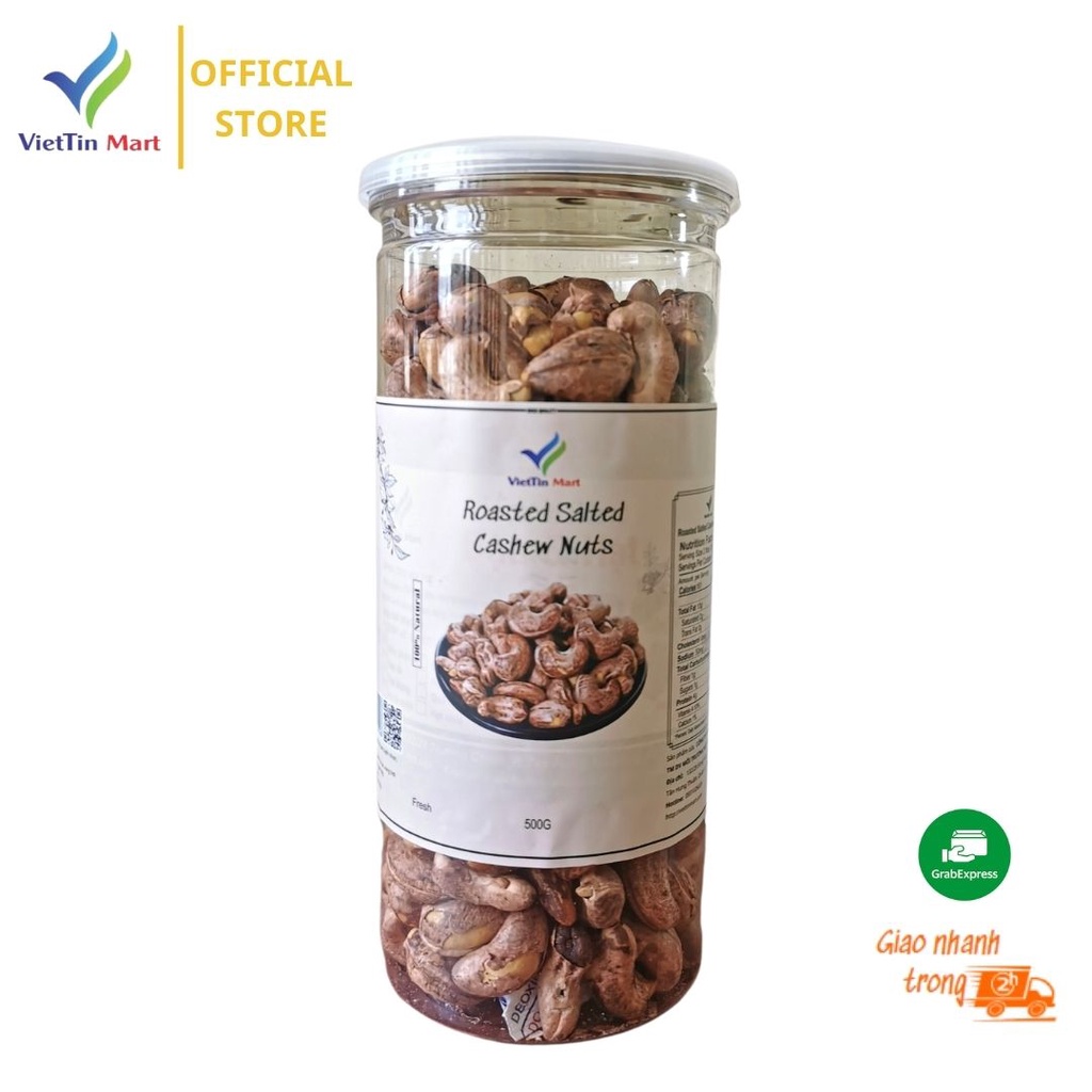 Hạt Điều Rang Muối Nguyên Vỏ Lụa Viettin Mart 500G/1KG