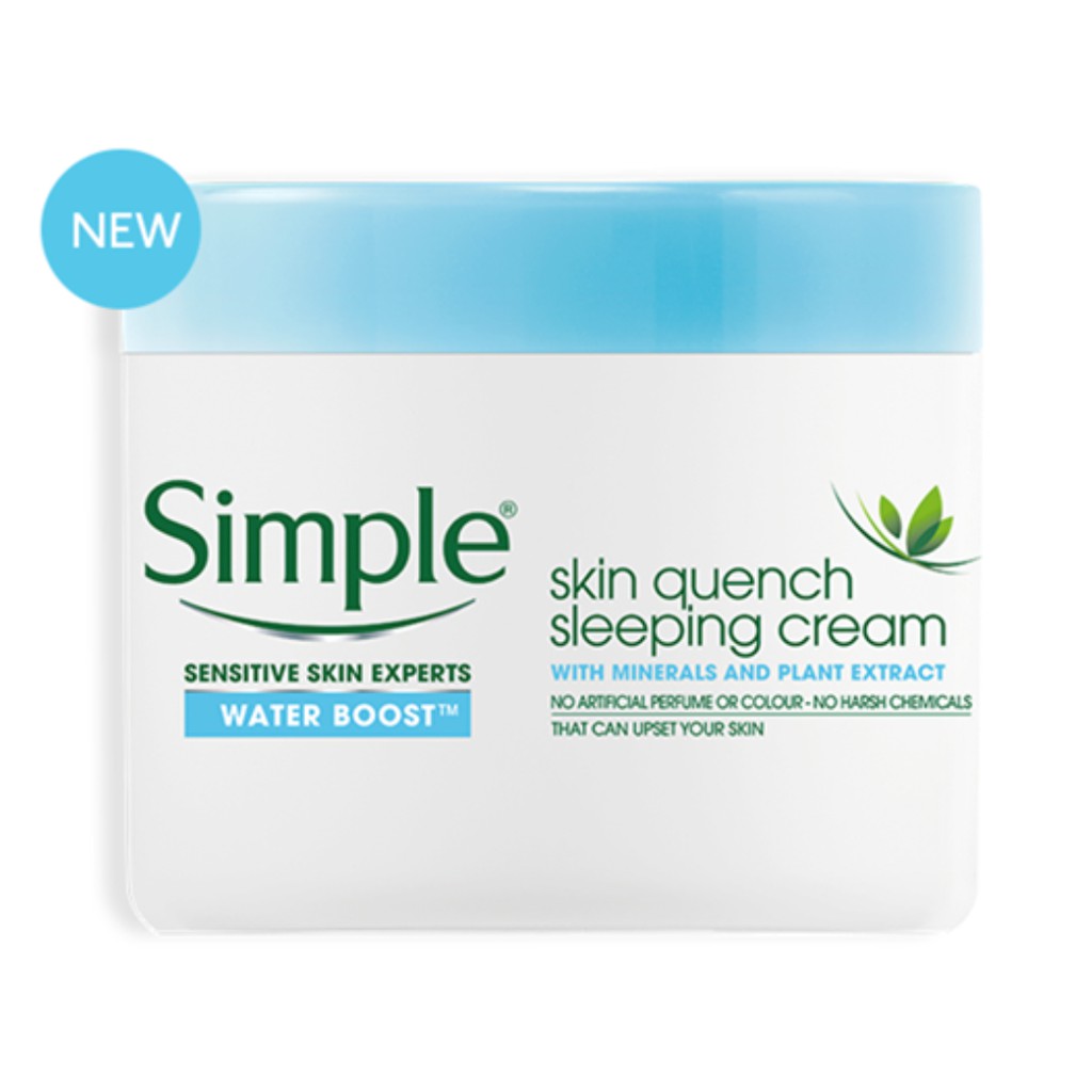 KEM NGỦ SIMPLE " Kem dưỡng siêu cấp Simple WATER BOOST SKIN QUENCH SLEEPING CREAM