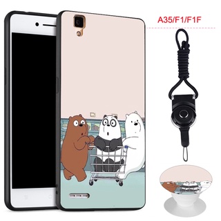 Ốp Điện Thoại Hình Hoạt Hình Có Dây Đeo Đệm Đỡ Cho OPPO A35 2015 / F1 / F1f / F1w / F1fw